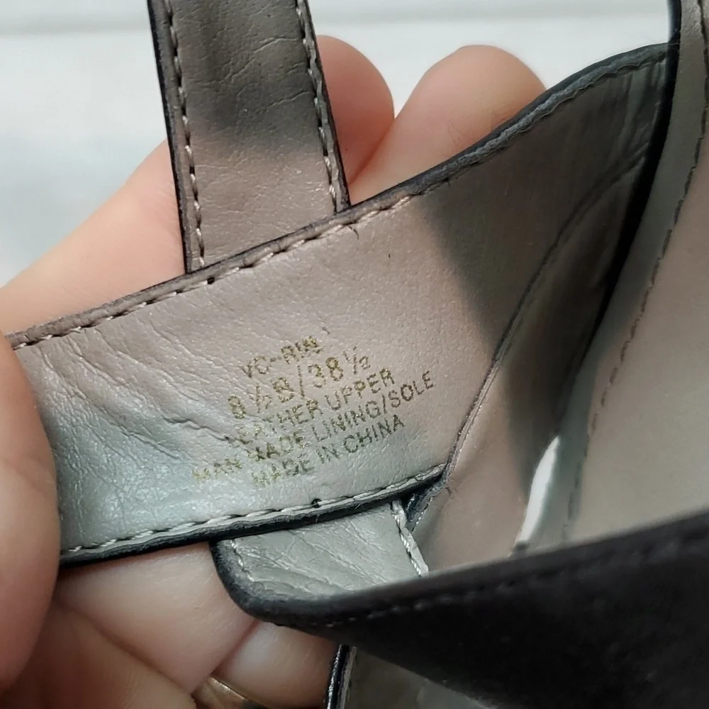 NEW Vince Camuto Women Rina Ankle Leather Cork Wedge Sandals shoes sz 8.5 B